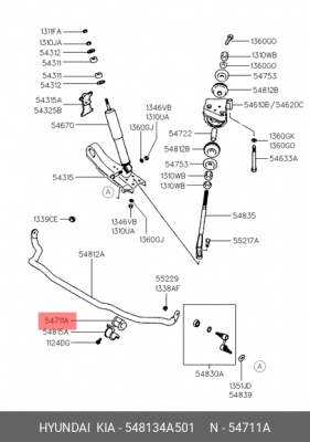 Втулка стабилизатора переднего 54813-4A501 548134A501 HYUNDAI KIA