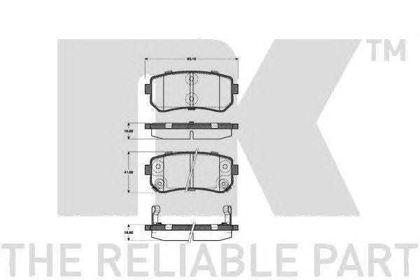 колодки дисковые задние!\ HyundaiAccent, Kia Rio 1.4i/1.6i 16V/1.5CRDi 05> 223521 NK
