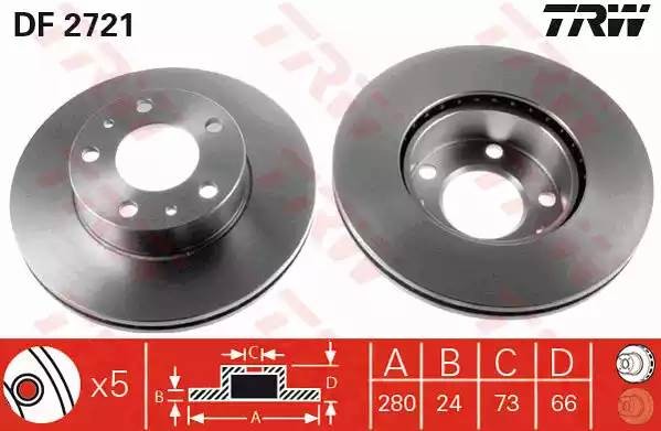 FIAT DUCATO (2002-2006) 280x24, 5Х118 DF2721 TRW