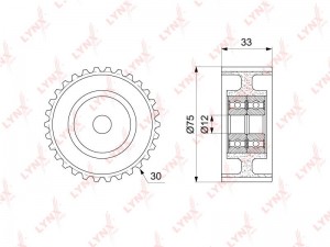 Ролик направляющий / ГРМ подходит для TOYOTA Mark 2 2.5 00-07 / Brevis 2.5-3.0 0 PB-3042 LYNXAUTO