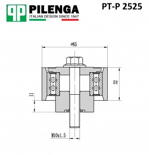 Ролик ремня обводной нижний GAZ ГАЗель NEXT 2123, ГАЗ 3302, ГАЗ 2217 PT-P2525 PTP2525 PILENGA