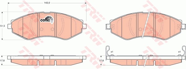 Колодки передние CHEVROLET LACETTI (J200) GDB3347 GDB3347 TRW