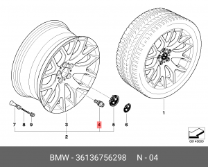 болт крепления колеса!\ BMW E67/E53 36 13 6 756 298 BMW