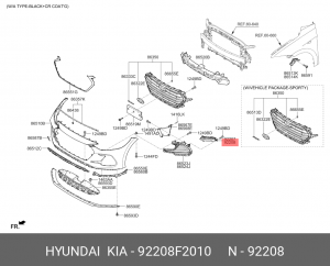 Фара 92208-F2010 92208F2010 HYUNDAI KIA