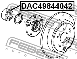 Подшипник ступицы DAC49844042 DAC49844042 FEBEST