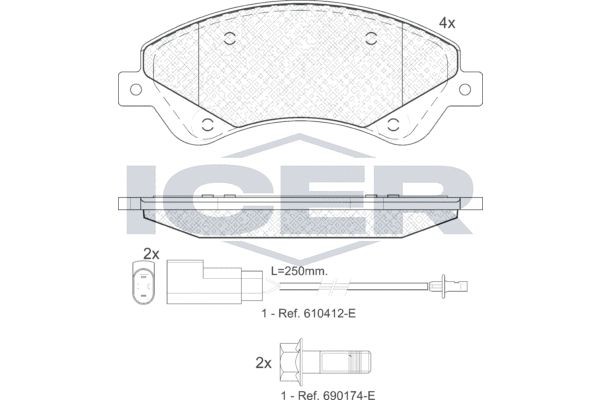 141792 колодки дисковые передние!\ Ford Transit/Tourneo Connect 2.2TDCi 06> 141792 ICER