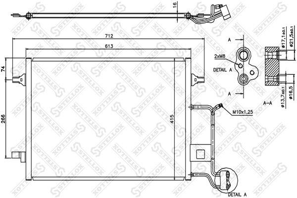 радиатор конд.\ Audi A4 2.7i/1.9TDi/2.5TDi 97-00 10-45180-SX STELLOX