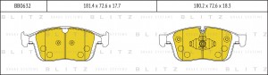 колодки дисковые п.!\ Volvo XC60 2.0/2.4D 16> BB0632 BLITZ
