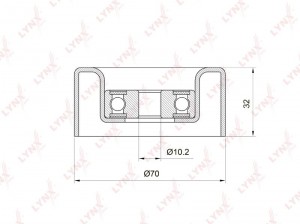 Ролик направляющий / приводной подходит для TOYOTA Camry(V40/50) 3.5 08 / Land C PB-7032 LYNXAUTO