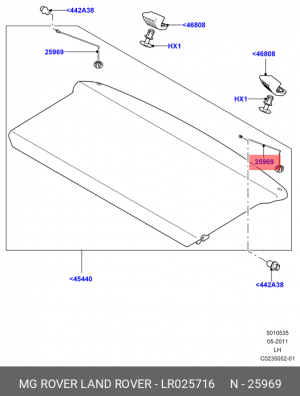 трос полки багажника!\ Land Rover LR025716 LAND ROVER