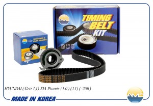 Комплект ГРМ (ремень ГРМ +ролик) HYUNDAI Getz TB, 1,1, KIA Picanto BA, 1,0, 1,1, AMD.KITBR2 AMD