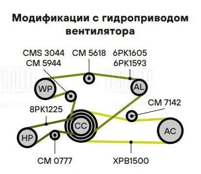 Ролик привод. ремня (с натяж. мех.) CM 0777 TRIALLI