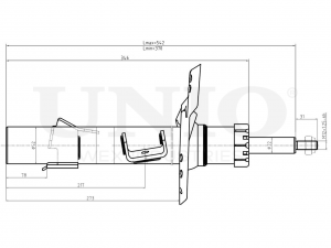 Амортизатор газовый передней подвески левый SAB-10056 UNIO