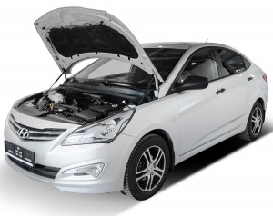 Амортизатор HYUNDAI Solaris (11-) капота (пружина газовая) комплект 2шт. АВТОУПО UHYSOL012 AVTOUPOR
