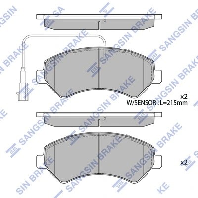 Колодки тормозные дисковые Citroen Jumper 2.2HDi/3.0HDi, Fiat Ducato 2.3D/3.0D 0 SP1716 SANGSIN