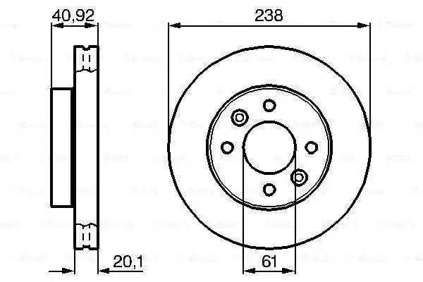 Диск тормозной RENAULT Megane (96-99),Kangoo (97-08) передний (1шт.) BOSCH 0 986 478 276 BOSCH