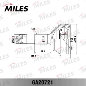 ШРУС наружный CITROEN JUMPER 3.0HDi 160 06-, FIAT: DUCATO 06- (GSP 817060) GA207 GA20721 MILES