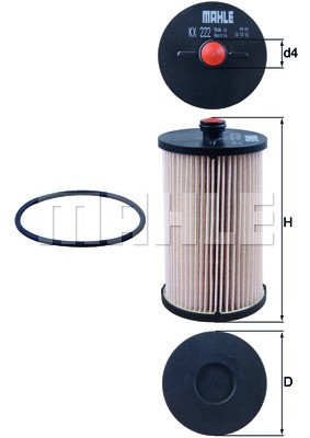 Фильтр топливный VW Cafter MAHLE KX222D MAHLE KNECHT