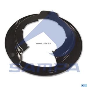 Щиток VOLVO барабана тормозного пылезащитный (на сторону, 410x200мм) SAMPA 030200 SAMPA