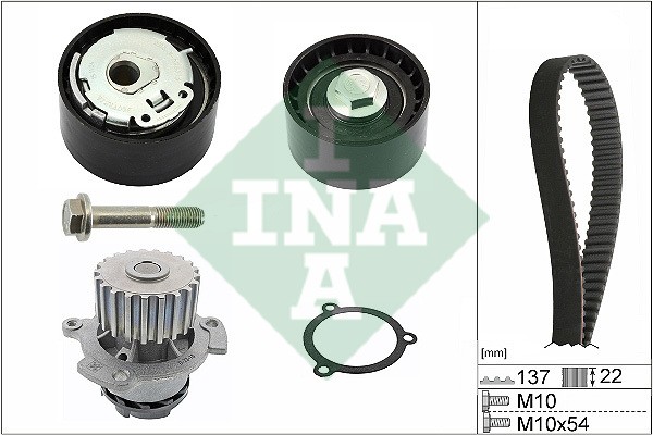 Комплект ремня ГРМ с помпой INA 530053630 530 0536 30 INA