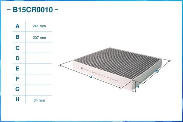 Фильтр салонный угольный B15CR0010 B15CR0010 CWORKS