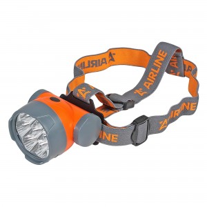 Фонарь налобный "AIRLINE" (LEDx7, на батарейках, большой) AEBK003 AIRLINE