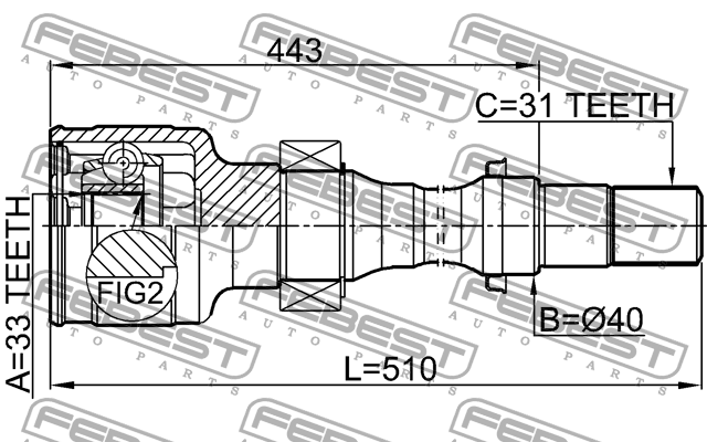 ШРУС внутр правый MAZDA CX-5 KE 2011-2012 0511-CX5MTRH 0511-CX5MTRH FEBEST
