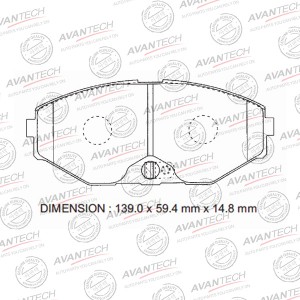 Колодки тормозные дисковые Avantech передние (противоскрипная пластина в компл.) AV722 AVANTECH