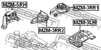 Опора двигателя правая MAZDA 3 (BK) MZM-5RH MZM-5RH FEBEST