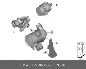 Насос ОЖ, электрический 11 51 8 635 090 BMW
