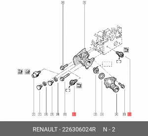 Датчик температуры жидкости RENAULT 2263 060 24R 226306024R RENAULT