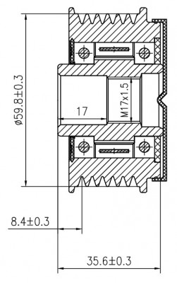 Шкив с обгонной муфтой генер. для а/м Mazda CX-7 (06-) 2.3i/2.5i (SGP 2501) SGP 2501 START VOLT