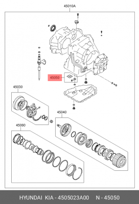 НАБОР ПРОКЛАДОК АКПП 4505023A00 HYUNDAI KIA