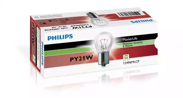 Лампа 24V PY21W BAU15s желтая Master Life PHILIPS 13496MLCP PHILIPS