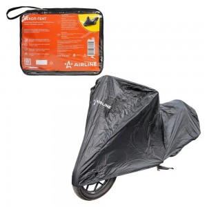 Чехол-тент на мотоцикл защитный S (195х100х120см), люверс под замок, черный (ADM ADMC010 AIRLINE