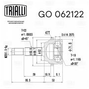 ШРУС наружный Chevrolet Aveo T200 02- 1.2i ABS GO062122 GO062122 TRIALLI