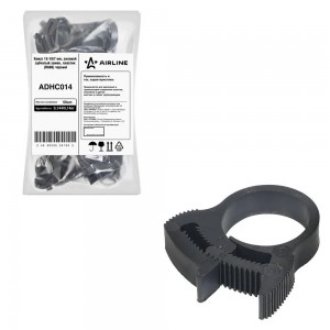 Хомут на патрубки AIRLINE силовой 15-18 мм (пластик, зубчатый замок, черный)  5ш ADHC014 AIRLINE