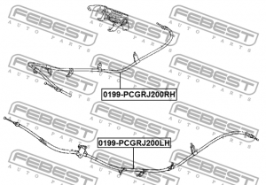 Трос ручника левый TOYOTA LAND CRUISER 200 0199-PCGRJ200LH 0199-PCGRJ200LH FEBEST