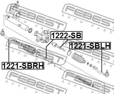 Наконечник рулевой левый HYUNDAI SOLARIS 2011-2016 1221-SBLH 1221-SBLH FEBEST