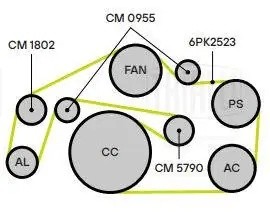 Ролик привод. ремня VW Touareg II (10-)/Audi Q7 (06-) 3.0d [EA897] (с натяж. мех CM5790 TRIALLI