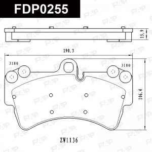 Тормозные колодки дисковые смесь CERAMIC FDP0255 FDP0255 FAP
