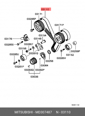 Ремень ГРМ MITSUBISHI Pajero Sport (187х32) OE MD307487 MITSUBISHI