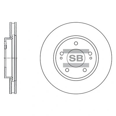 Диск тормозной MITSUBISHI Pajero Pinin (99-) передний (1шт.) SANGSIN SD4308 SANGSIN
