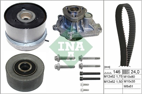 Комплект ГРМ OPEL (Z16XEP,Z16XER,A16XER,A16LET,Z18XER,A18XER) с насосом водяным  530 0724 30 INA