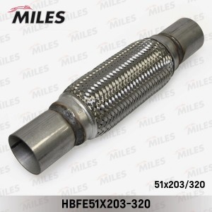 Труба гофрированная (гофра) патрубками и внутренним плетением 51X203-320 (BOSAL  HBFE51X203-320 MILES