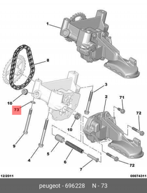 ГАЙКА, КОД:0000696228, СТРАНА ВВОЗА - РБ, PSA, ФРАНЦИЯ 6962.28 CITROEN PEUGEOT