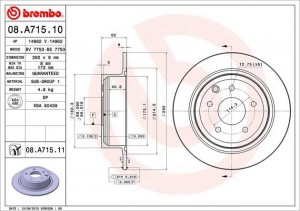 Диск тормозной 08.A715.10 08.A715.10 BREMBO