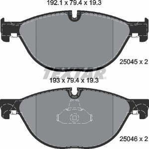 Колодки тормозные BMW 5 (F07,F10),7 (F01) передние (4шт.) TEXTAR 2504501 TEXTAR