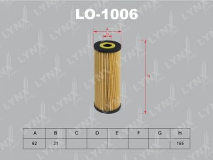 фильтр масляный! Audi A3/A4/A6 96-08, VW Bora/Caddy II/Golf IV 95> LO-1006 LYNXAUTO