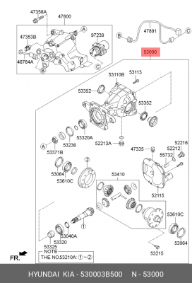 Редуктор заднего моста HYUNDAI Santa Fe (12-) KIA Sorento (12-) OE 530003B500 HYUNDAI KIA
